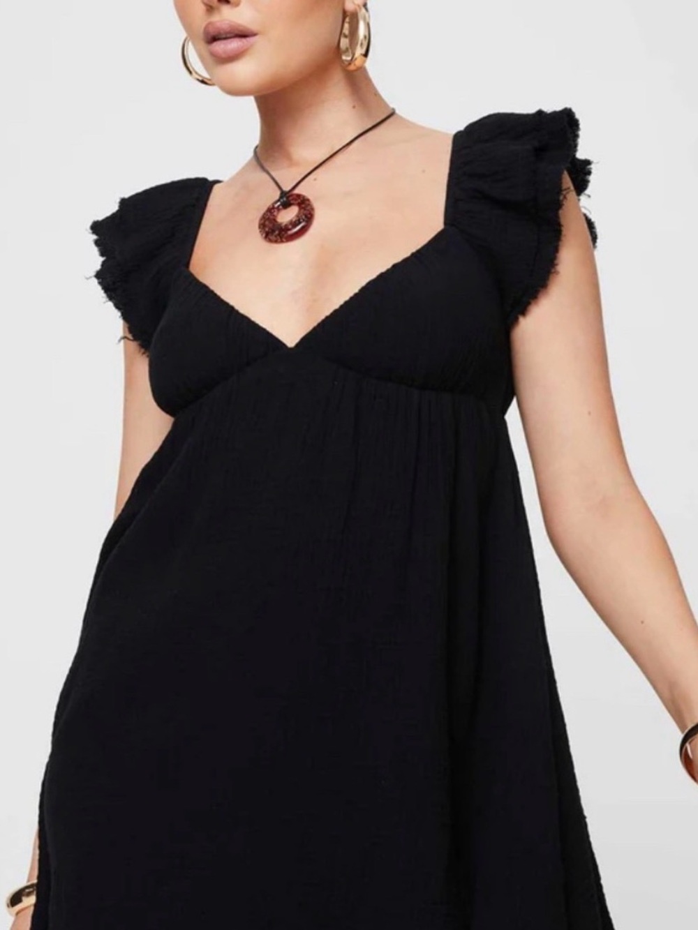 Princess Polly Black Smocked Dress